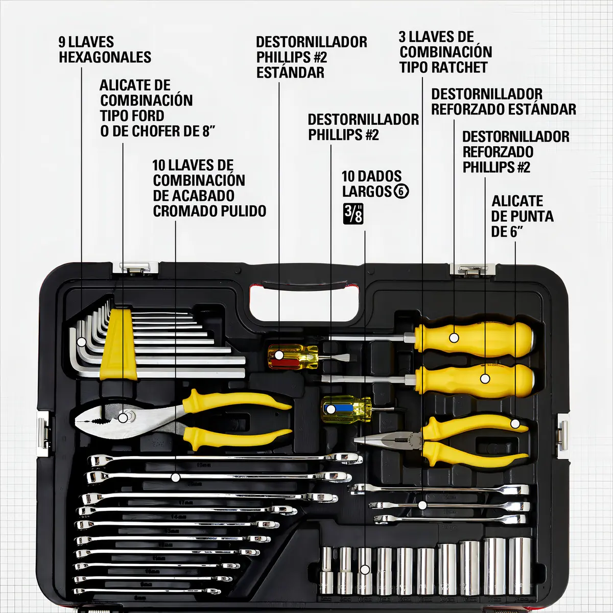 Caja Juego De Herramientas 150 Piezas Stanley Racing - Imagen 3
